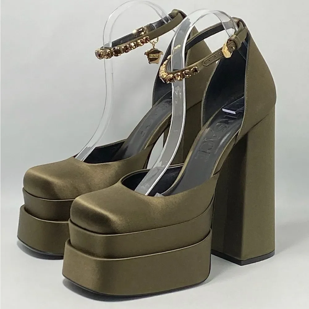 Versace Satin Platform Pumps size 40 - Picture 4 of 14